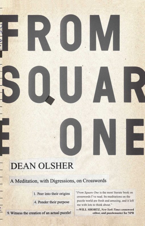 From Square One A Meditation, with Digressions, on Crosswords