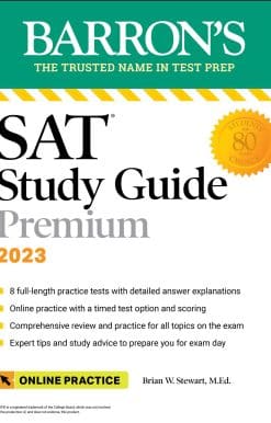 SAT Study Guide Premium, 2023: Comprehensive Review with 8 Practice Tests + an Online Timed Test Option
