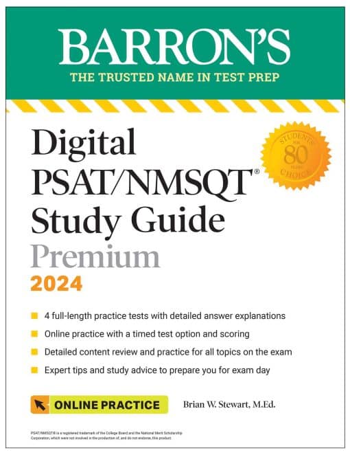 Digital PSAT/NMSQT Study Guide Premium, 2024: 4 Practice Tests + Comprehensive Review + Online Practice