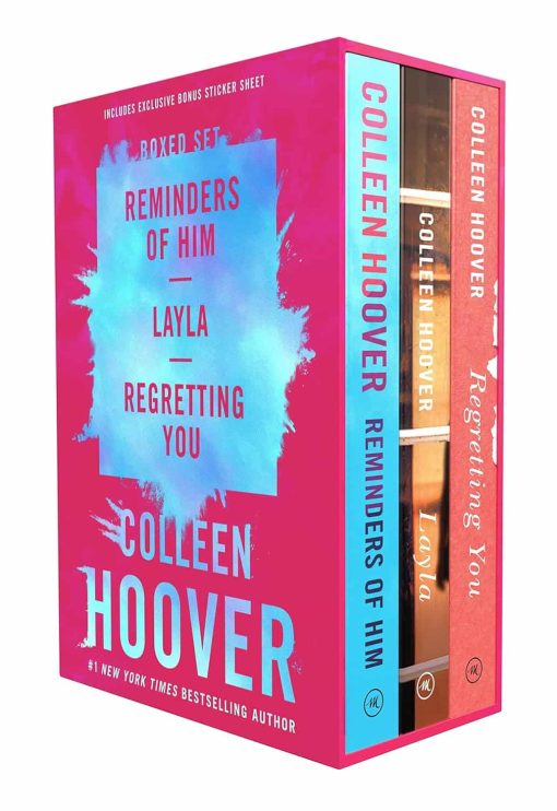 Colleen Hoover 3-Book Boxed Set: Reminders of Him, Layla, Regretting You Paperback  Box set( Also included as a special bonus: a sticker sheet of custom illustrations for Reminders of Him, exclusive to this boxed set)