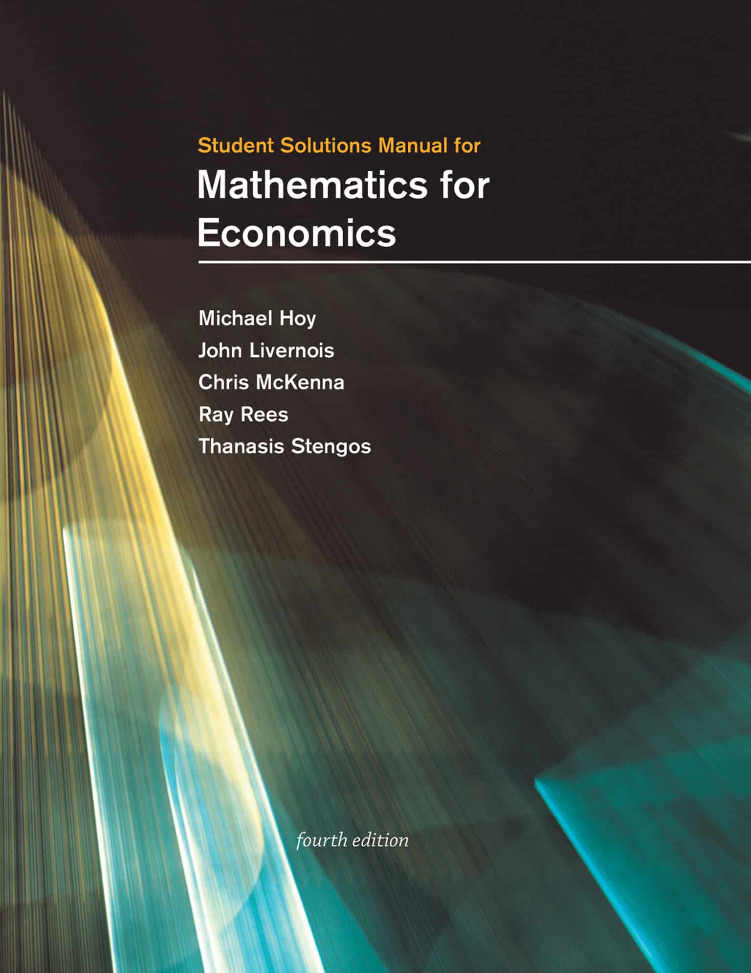 9780262543729 Student Solutions Manual for Mathematics for Economics, fourth edition: