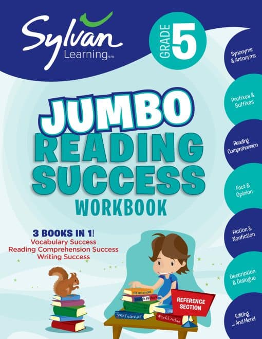 3 Books in 1-- Vocabulary Success, Reading Comprehension Success, Writing Success; Activities, Exercises & Tips to Help Catch Up, Keep Up &  Get Ahead: 5th Grade Jumbo Reading Success Workbook