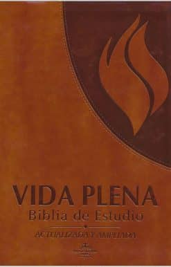 RVR 1960 Vida Plena Biblia de Estudio símil piel marrón / Fire Bible Brown Imita tion Leather