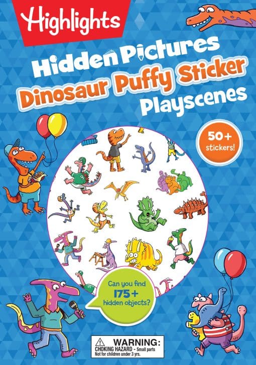 Dinosaur Hidden Pictures Puffy Sticker Playscenes: