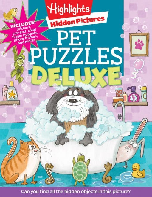 Pet Puzzles Deluxe: 600+ Hidden Objects to Find, Animal Stickers for Kids, Dogs, Cats, Pets and More