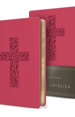 Biblia Católica en español. Símil piel fucsia, tamaño compacto / Catholic Bible. Spanish-Language, Leathersoft, Fucsia, Compact
