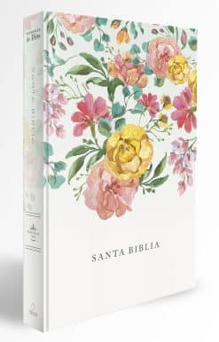 Biblia Reina Valera 1960 tamaño manual, tapa dura, flores rosadas / Spanish Bibl e RVR 1960 Handy Size, LP, HC, pink flowers: