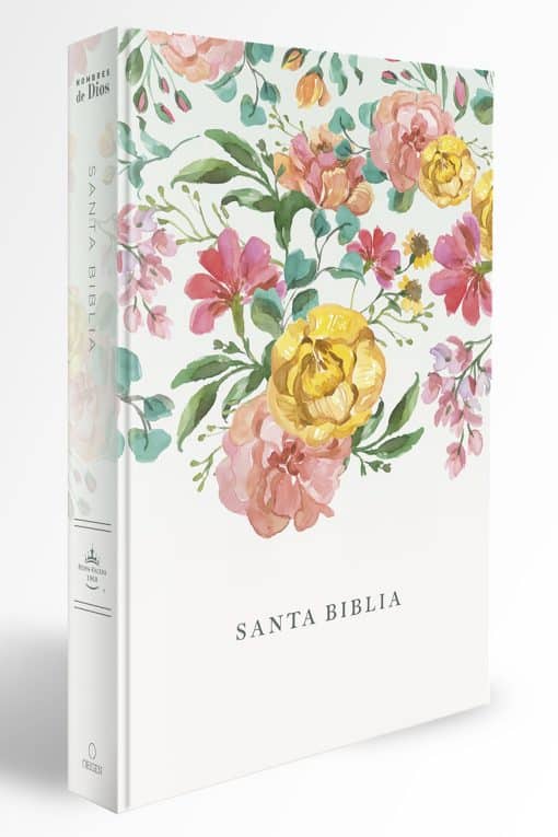 Biblia Reina Valera 1960 tamaño manual, tapa dura, flores rosadas / Spanish Bibl e RVR 1960 Handy Size, LP, HC, pink flowers: