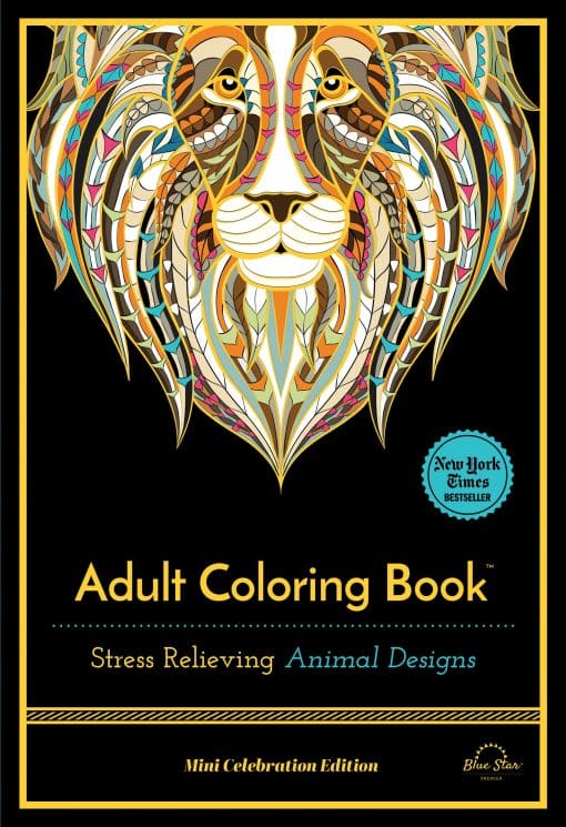 Stress Relieving Animal Designs: Adult Coloring Book, Mini Edition