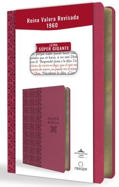 Biblia Reina Valera Revisada 1960 letra súper gigante, símil piel fucsia rosada / Spanish Bible RVR 1960 Super Giant Print, Fuchsia Pink Leathersoft