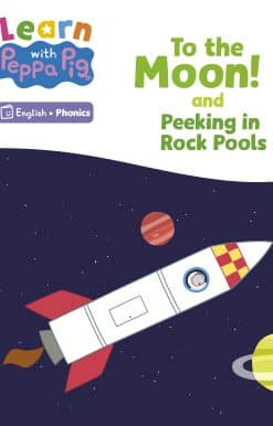 Learn with Peppa Phonics Level 2 Book 5 – To the Moon! and Peeking in Rock Pools (Phonics Reader)