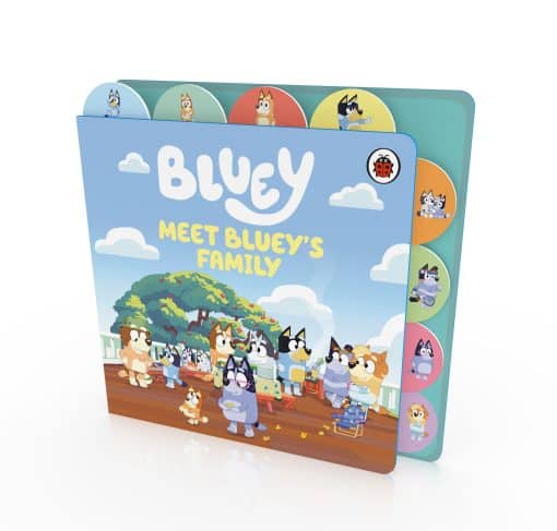 Meet Bluey’s family! Get to know Bingo, Muffin, Granny and the rest of the Heeler family.Follow the tabs in this chunky board book and discover something new about Bluey’s family members.Perfect for the biggest Bluey fans!Don’t miss these other awesome Bluey books:Bluey: Bluey and Bingo’s Book of Singy ThingsBluey: I Love My FamilyBluey: What Games Should We Play?Bluey is an Emmy award-winning Australian children's television programme following the adventures of a loveable six-year-old Blue Heeler Puppy, Bluey and her family. It’s currently showing on Disney+, BBC iPlayer and CBeebies in the UK. Bluey enjoys exploring the world and using her imagination to turn everyday life into an amazing adventure. Join Bluey in this fun collection of story, activity and novelty books that celebrate play.