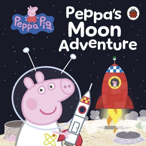 It’s an exciting day for Peppa and the children at playgroup when Astronaut Grampy Rabbit arrives. They can’t wait to hear all about his new mission to fly round the moon.What happens when the children are invited to take part in a special space-training mission of their own? Climb aboard the rocket with Peppa and the other space-training astronauts for an out-of-this world adventure!Enjoy this Peppa Pig picture storybook with your little space cadets in-the-making!Peppa loves Moon Adventures! Everyone loves Moon Adventures!Don’t miss these other brilliant Peppa books:Peppa Pig: Daddy Pig’s Favourite Things StorybookPeppa Pig: Peppa’s Adventure Holiday Touch-and-Feel BookPeppa Pig: Peppa’s First Day at School Lift-the-Flap BookPeppa Pig is a 4-time BAFTA award-winning preschool animation shown in the UK daily on Channel Five’s Milkshake and Nick Jnr. Peppa is a loveable, cheeky little piggy whose days are filled with action packed activities. Along with her family and friends, Peppa learns and plays and has lots of fun. Join Peppa and her family on their funny, action-packed, everyday adventures in this collection of activity, story and novelty books.