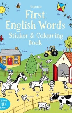 First English Words Sticker and Colouring Book